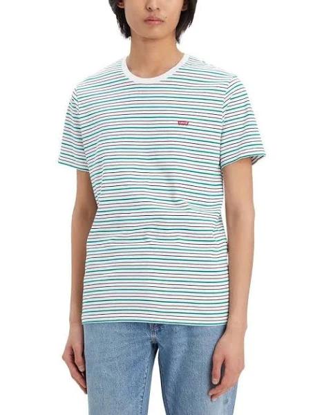 Levi's Original House Mark T-Shirt in Harrison Stripe Bright White L