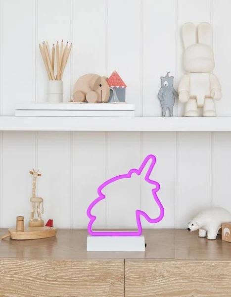 Neon Unicorn Lamp in Pink