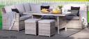 Windy 4 Piece Wicker Outdoor Modular Corner Sofa with Dining Table Set