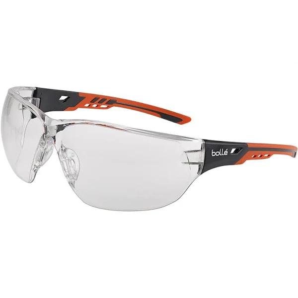 Bolle Safety Nessppsi Ness+, Clear PC Asaf- Platinum, Black/Orange Frame