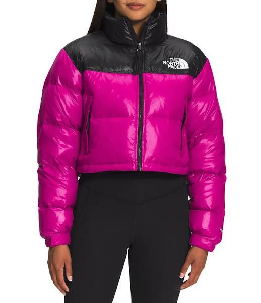 The North Face Womens Nuptse Cropped Jacket - Blue - Size - L