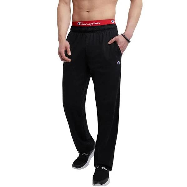 Champion Men's Jersey Open-Bottom Pants - Black