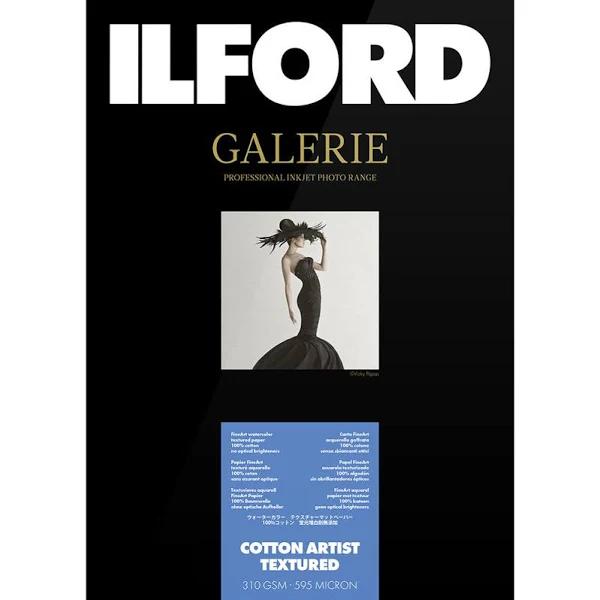 Ilford Galerie Prestige Cotton Artist Textured Inkjet Photo Paper, 310gsm, 23.4mil, 8.5x11 inch, 25 Sheets