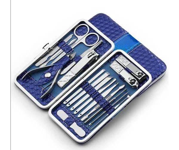 18pcs Nail Clipper Set Facial Hand Foot Care Tools Stainless Steel Manicure Kit