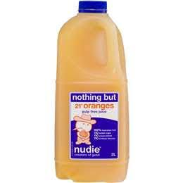 Nudie Nothing But Oranges Pulp Free Juice 2L