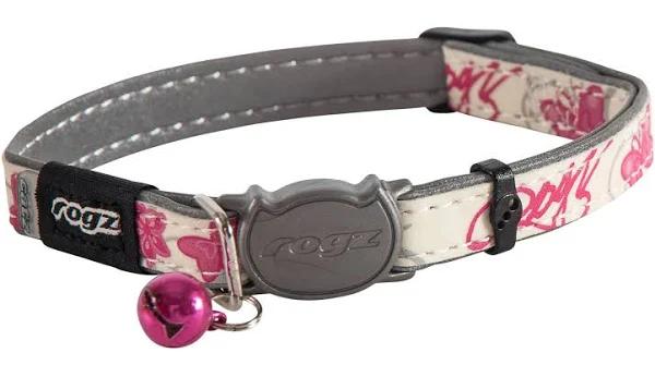 Rogz Glowcat Safeloc Collar Pink Butterfly