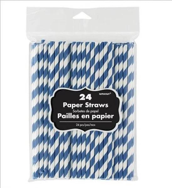 Paper Straws - Bright Royal Blue