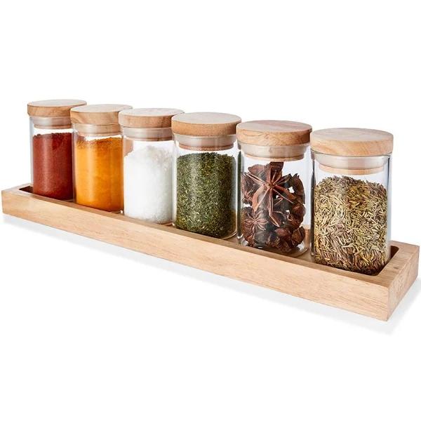 Kmart Set of 6 Glass Jars with Tray