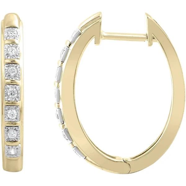 Huggie Earrings With 0.10ct Diamonds in 9K Yellow Gold