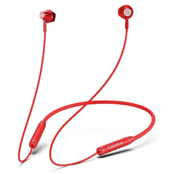 HE06 Bluetooth 5.0 Wireless Neckband Headphones Stereo Sports Running Waterproof Headset with Mic HiFi Earbuds - Red