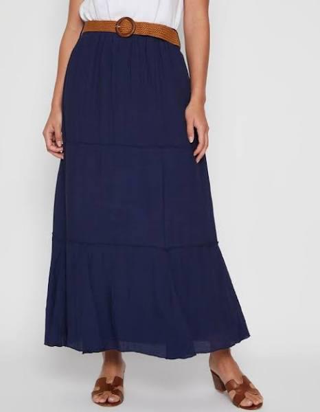 Millers Tiered Maxi Skirt with Belt - Size XL - Womens - Navy