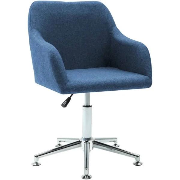 vidaXL Office Chair Swivel Blue Fabric