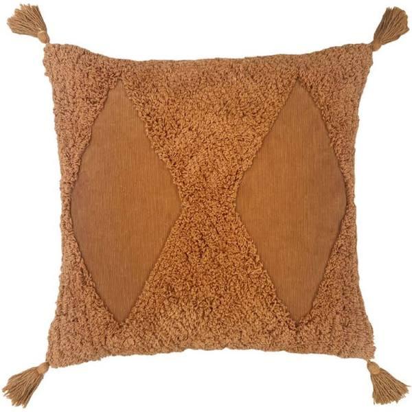 Furn Kantha Tufted Diamond Cushion Cover Ginger One Size