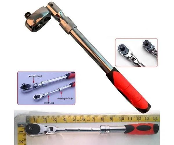 Youngly 3/8" Drive Extendable Flex-Head Ratchet Wrench 72-Tooth Heavy Duty Quick Release Auto Repair