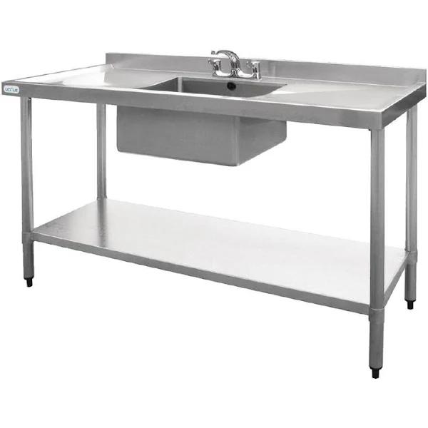 Vogue Single Bowl Sink Double Drainer - 1500mm x 700mm (90mm Drain)