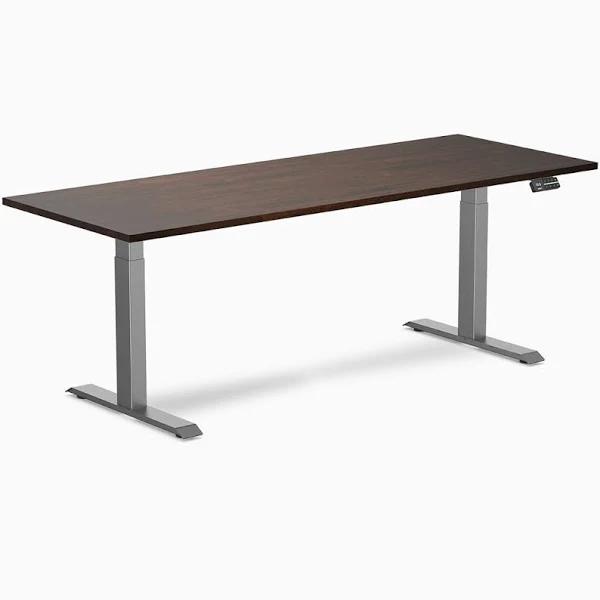 Desky Dual Rubberwood Sit Stand Desk - Dark Walnut 2000x750mm