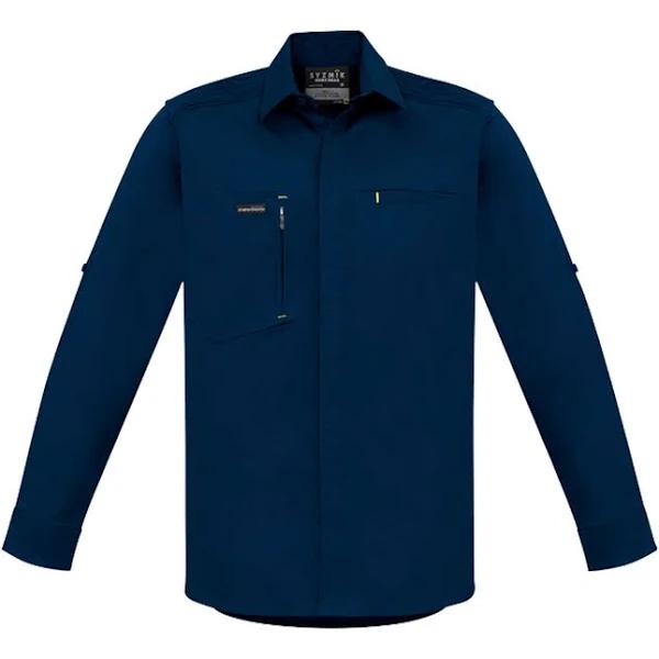 Syzmik Mens Streetworx L/S Stretch Shirt (ZW350) S / Navy