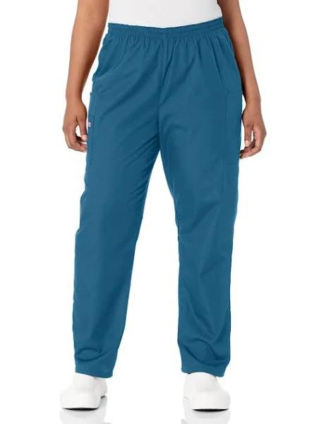 Cherokee Workwear Scrubs Women's Petite Elastic Utility Pant - 2x - Caribbean Blue