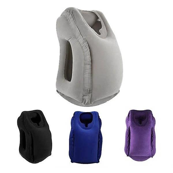 Inflatable Travel Pillow Portable Travelling Head Support Cushion - Grey - 55cm - AfterPay & zipPay Available