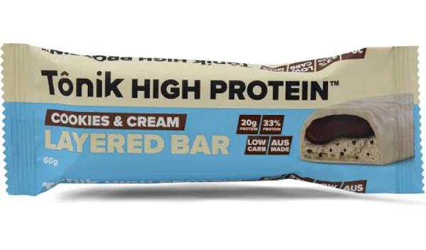 Tonik High Protein Layered Bar Cookie & Cream 60g x 12