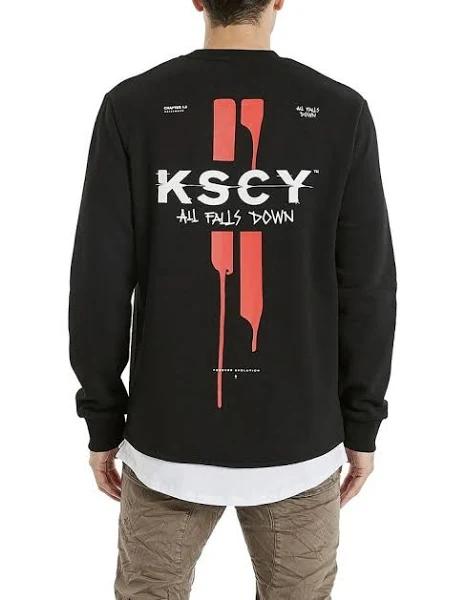 KSCY Oakwood Layered Sweater in Jet Black XL