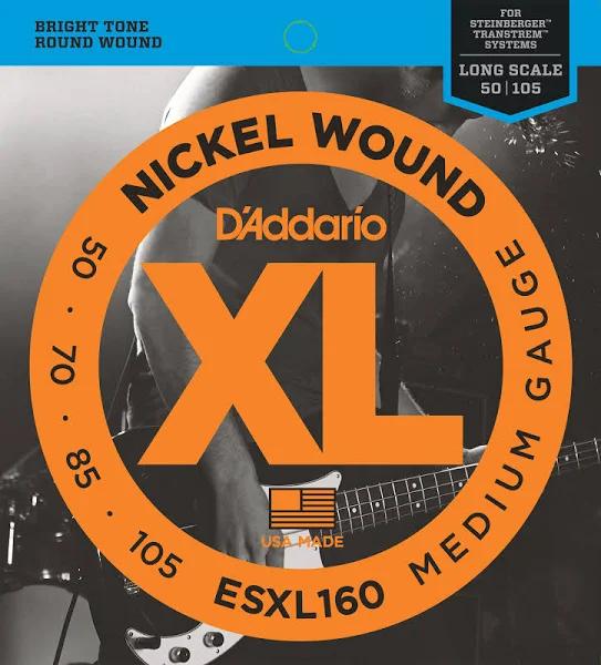 D'Addario ESXL160 50-105 Medium Nickel Wound Double Ball End Bass Guitar Strings