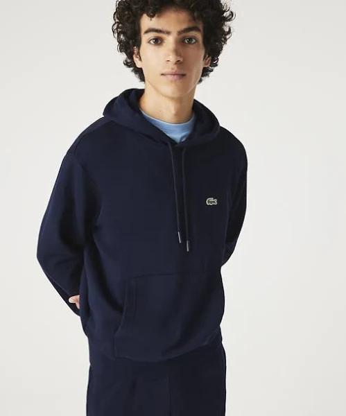 Lacoste Men's Kangaroo Pocket Organic Cotton Hooded Sweatshirt Blue Size M