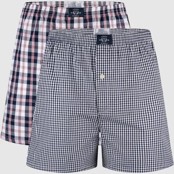 Coast Mens 2pack Woven Boxer Grey