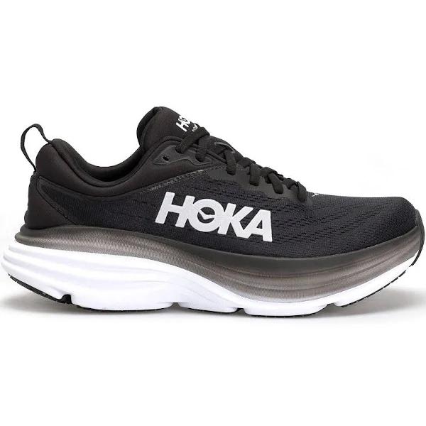 Hoka One One Bondi 8 Womens, 8.5 / Black/White