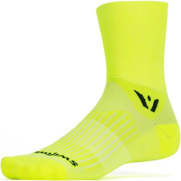 Swiftwick Aspire Four Hi Viz Yellow Sock - Medium