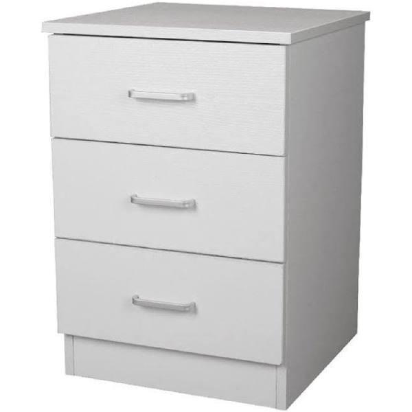 Jace 3-Drawer Chest Nightstand Bedside Table - White