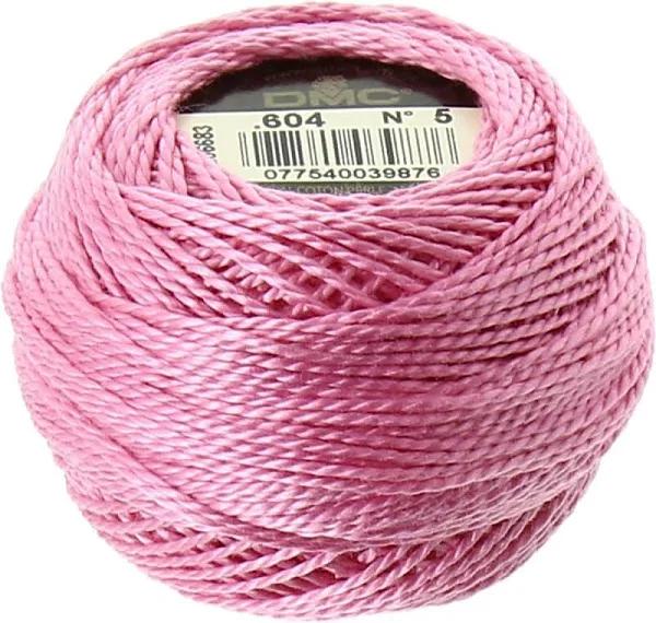 DMC Perle 5 Cotton #604 Light Cranberry 10g Ball 45m