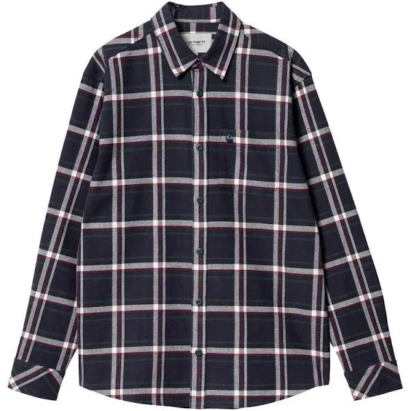 Carhartt WIP L/S Barten Shirt Barten Check, Dark Navy / Dark Navy