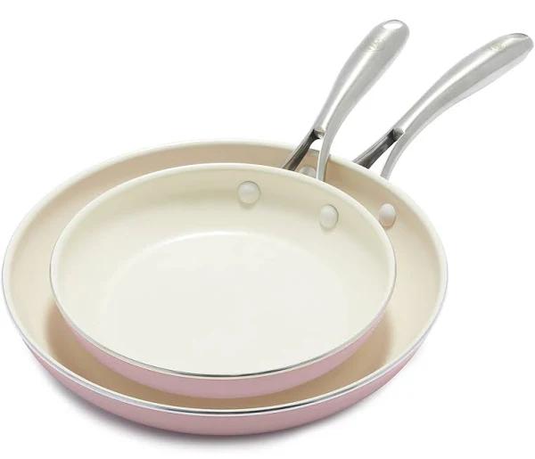 Greenlife 2-Piece Artisan Non-stick Frypan & Skillet Set - Pink