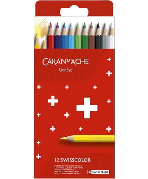 Caran d'Ache Swisscolour Permanent Pencils 12 Pack Assorted