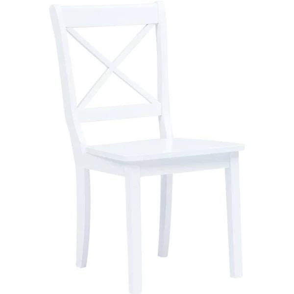 vidaXL Dining Chairs 4 Pcs White Solid Rubber Wood