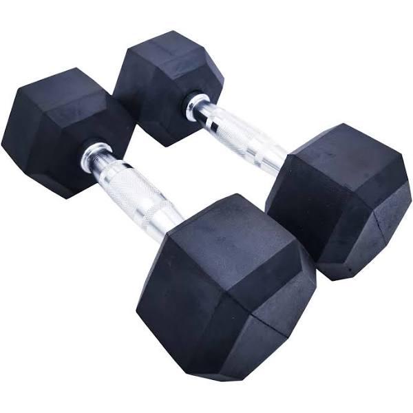 Rubber Hex Dumbbells 15kg Pairs