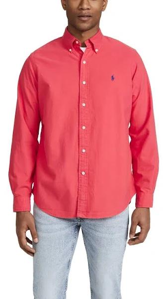 Polo Ralph Lauren Long Sleeve Garment Dyed Oxford Shirt Red M