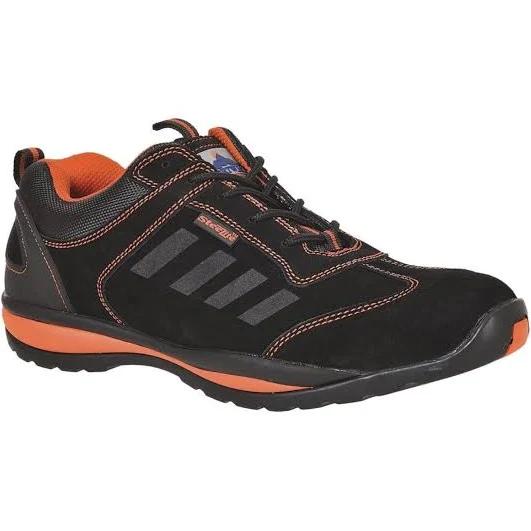 Portwest Mens Steelite Lusum S1P HRO Suede Safety Shoes Black/Orange 11 UK Mixed Mens Safety Shoes