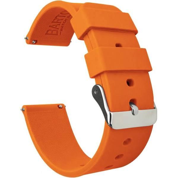 Silicone Watch Band / Strap For Samsung Galaxy Watch3 in Pumpkin Orange w/ Rose Gold Buckle, Width 41mm, Long Length | Barton