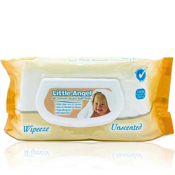 Baby Wipes Unscented Fragrance Free Little Angel Thick Wipe Gentle