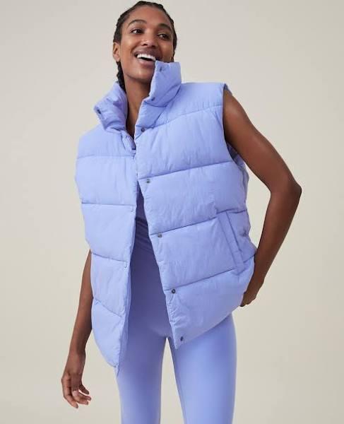 Cotton On Body Active - Women's Blue Winter Coats - The Recycled Mother Puffer Vest 2.0 - Size L/XL at The Iconic