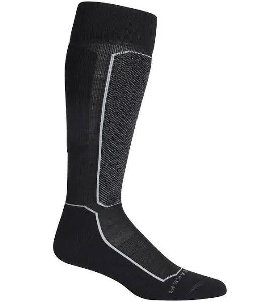 Icebreaker Ski+ Light Over-the-Calf Mens Sock - Black | Snow Socks