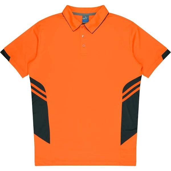 Aussie Pacific - Mens Tasman Polo Shirt Neon - Orange/Slate