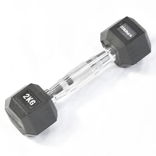 Xpeed Rubber Hex Dumbbell 2kg