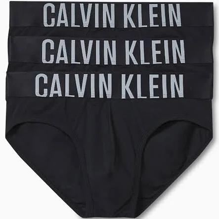 Calvin Klein Men's Intense Power Cotton Hip Briefs 3-Pack - Black