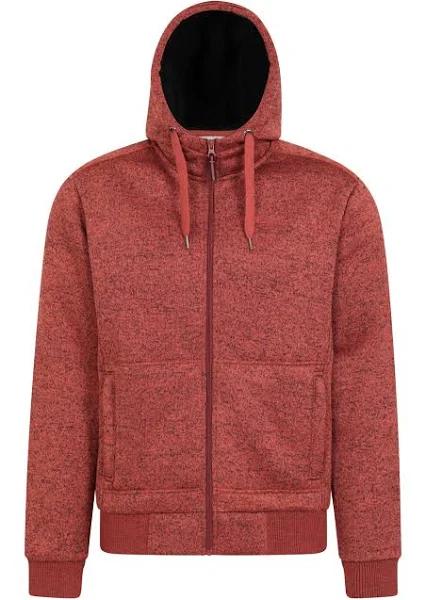 Mountain Warehouse Nevis Mens Fleece Lined Hoodie - Orange | Size S