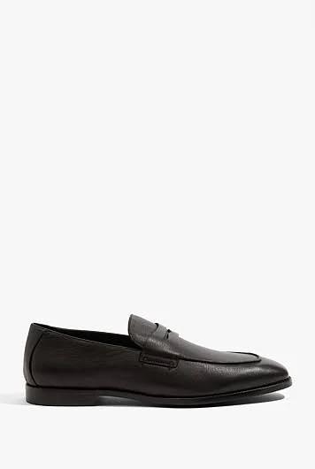 Country Road Men's Classic Loafer Shoes Black in Size 40 | 100% Leather