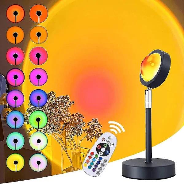 Sunset Lamp, Home Decor Projector Light with 16 Colors 4 Modes, Color Changing Lamp Sunlight Projection Gift Adolescent Classic