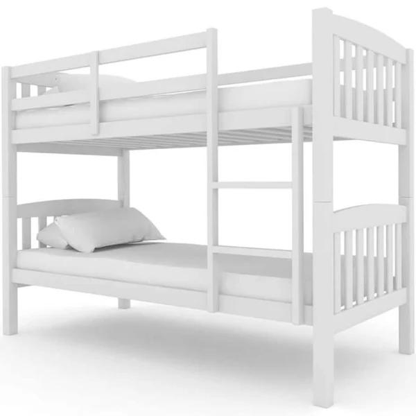 Dante 2-in-1 Solid Pine Timber Bunk Bed - White